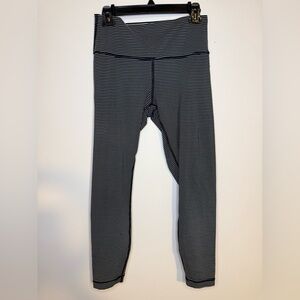 Lululemon Black & White Striped Leggings